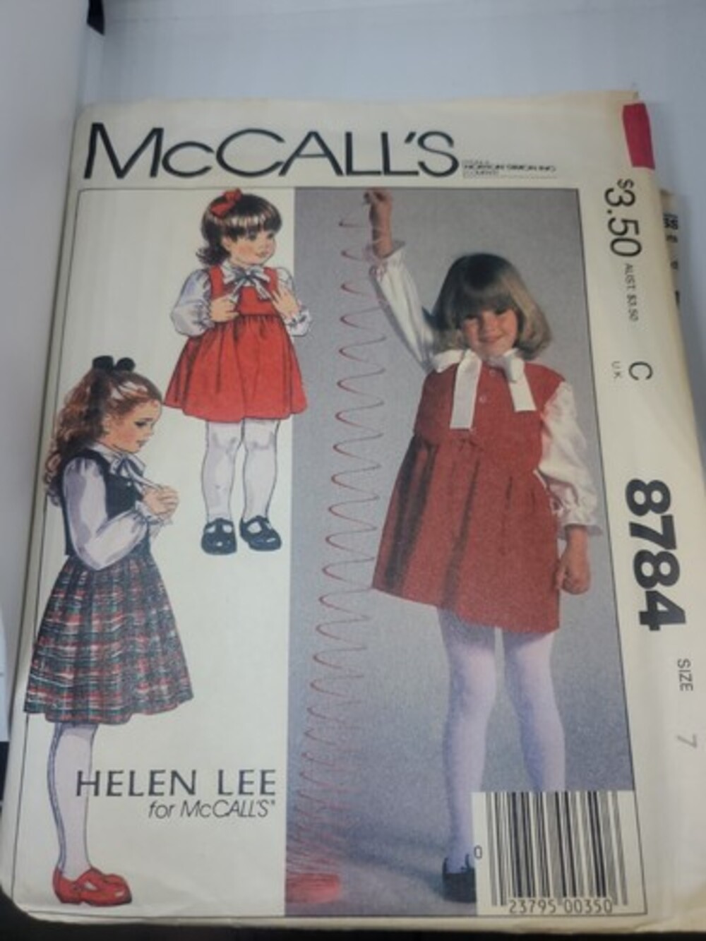 Girls Jumper Vest and Blouse Sewing Pattern McCalls 8784 Size 7 Helen Lee